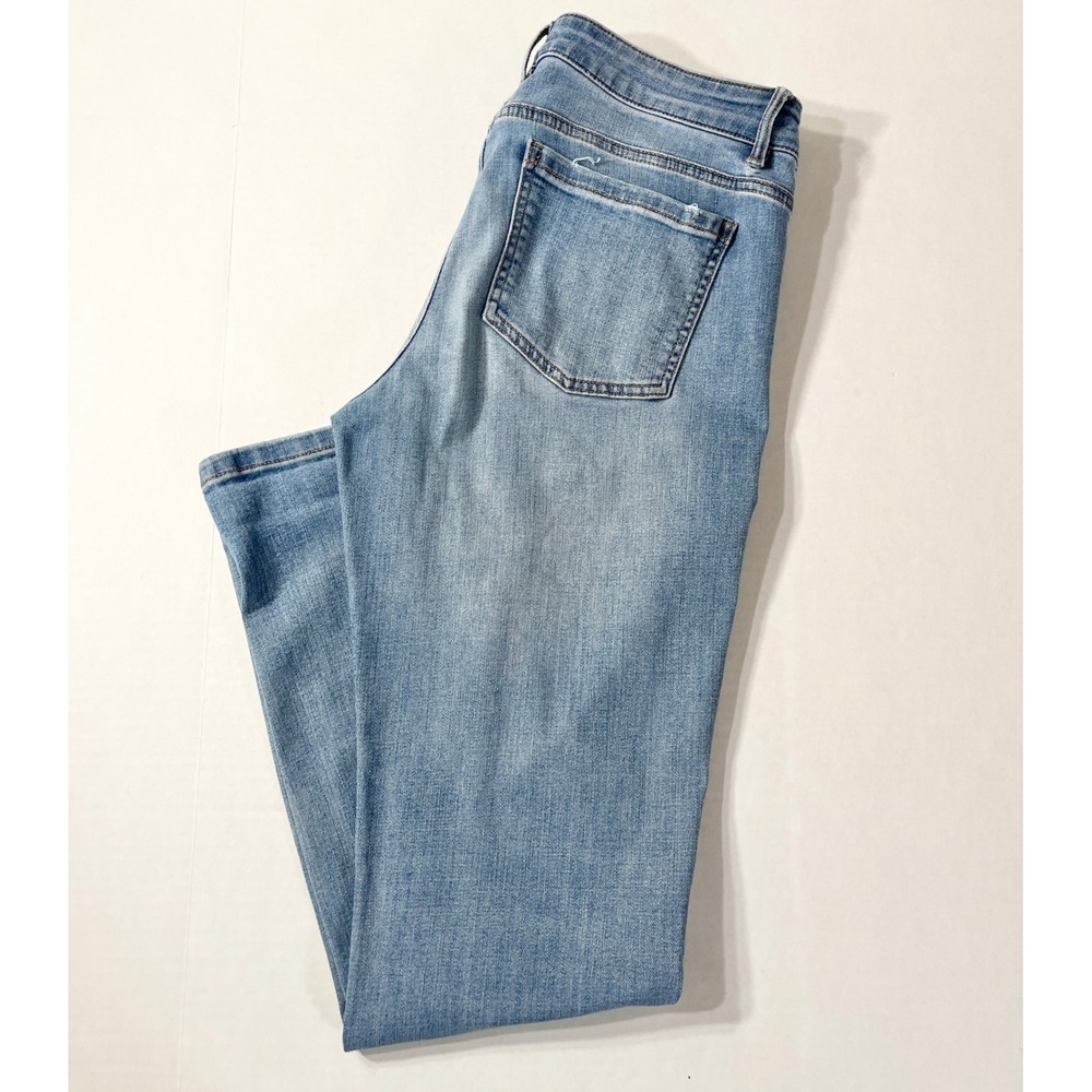 J. Jill Jeans Women's 8 Blue Boyfriend Straight Leg Ankle Light Wash Stretxh